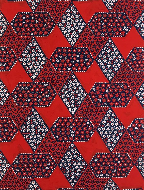 Lizzie Derriey - Original Painting - Gouache - Fabric project 62