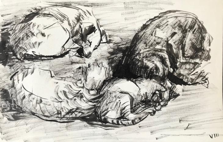 Hélène VOGT - Original drawing - Ink - Cat 9
