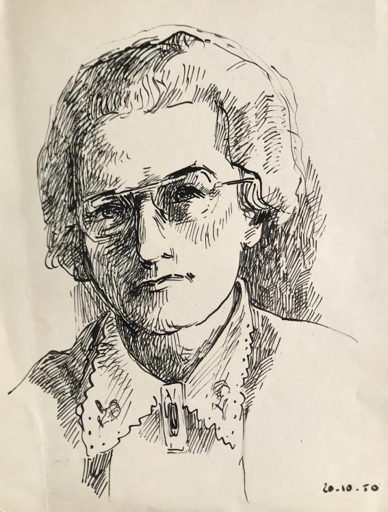 Hélène VOGT - Original drawing - Ink - Self-portrait 2