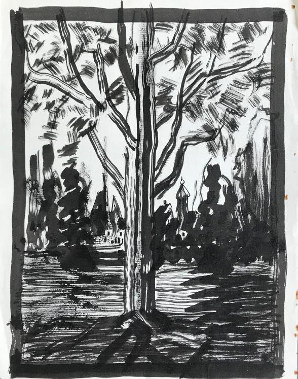 Hélène VOGT - Original drawing - Ink - The tree 1