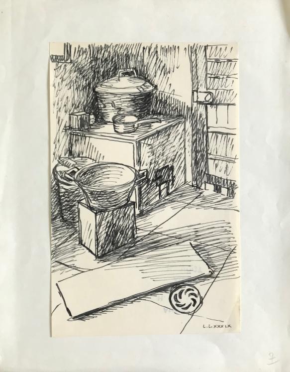 Hélène VOGT - Original drawing - Ink - The kitchen