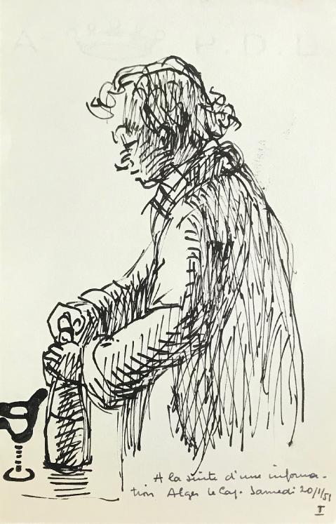 Hélène VOGT - Original drawing - Ink - Self-portrait 4