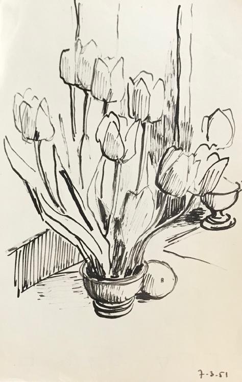 Hélène VOGT - Original drawing - Ink - Flowers 2