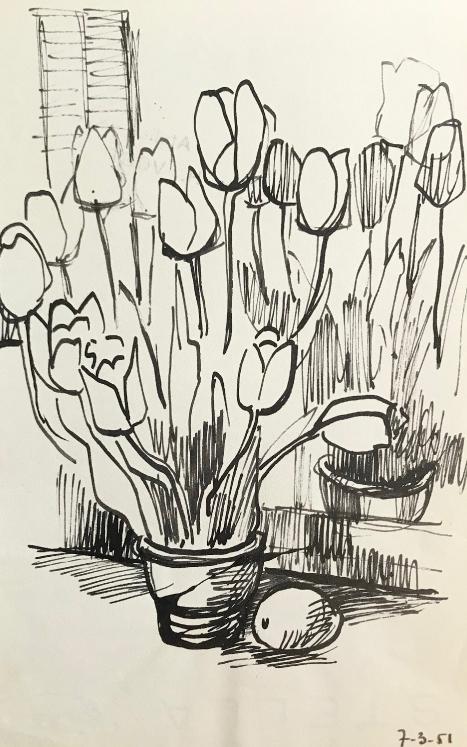 Hélène VOGT - Original drawing - Ink - Flowers 3