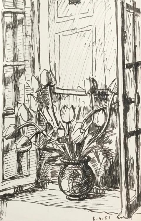 Hélène VOGT - Original drawing - Ink - Flowers 6