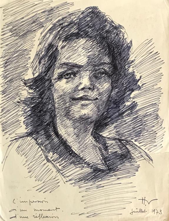 Hélène VOGT - Original drawing - Ink - Portrait 6