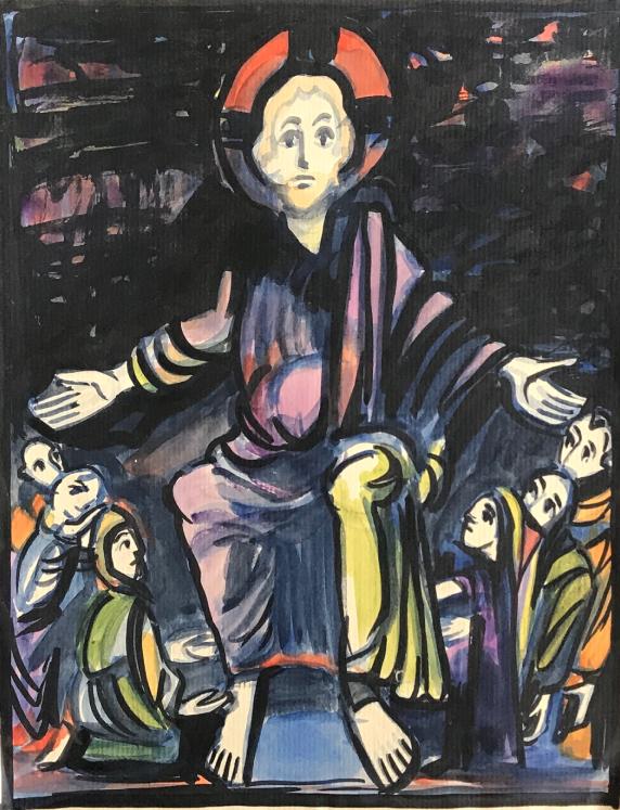 Hélène VOGT - Original painting - Gouache - Jesus