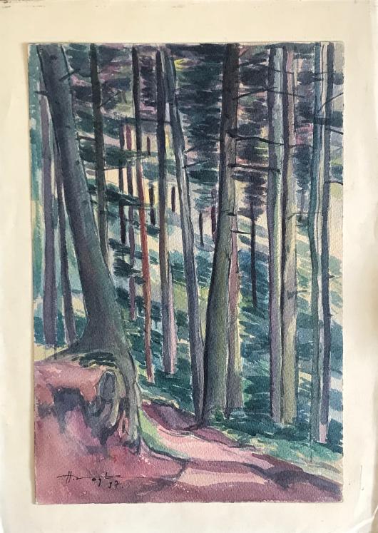 Hélène VOGT - Original painting - Watercolor - Vosges Forest 1