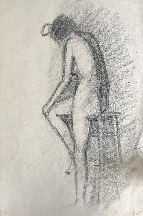 Hélène VOGT - Original drawing - Pastel - Naked 1