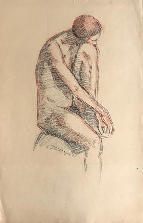 Hélène VOGT - Original drawing - Pastel - Naked 2