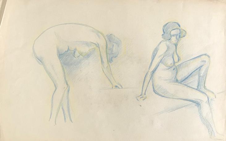 Hélène VOGT - Original drawing - Pastel - Naked 5