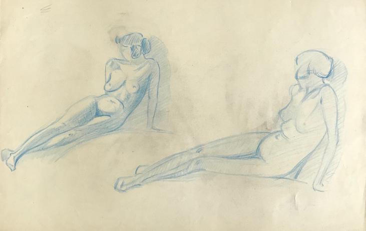 Hélène VOGT - Original drawing - Pastel - Naked 6