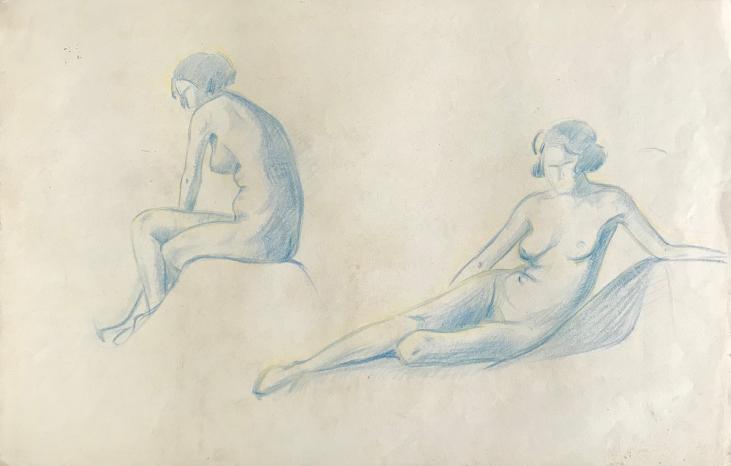 Hélène VOGT - Original drawing - Pastel - Naked 7