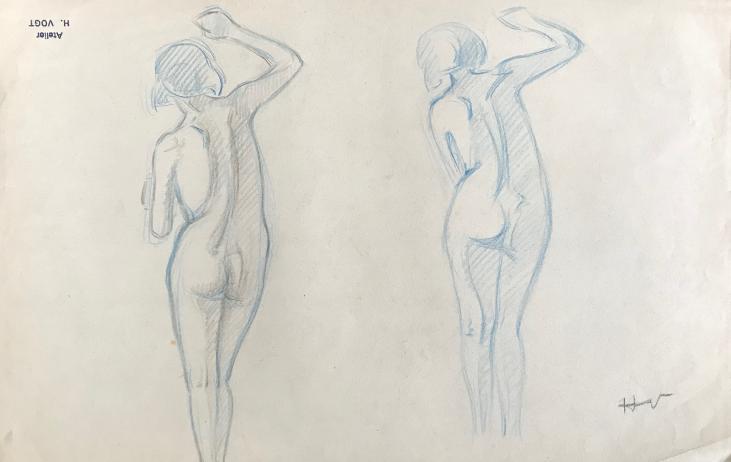 Hélène VOGT - Original drawing - Pastel - Naked 8