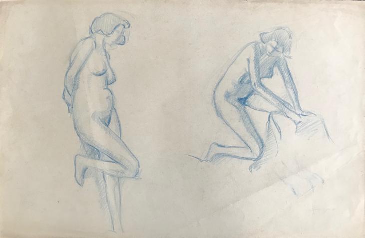 Hélène VOGT - Original drawing - Pastel - Naked 9