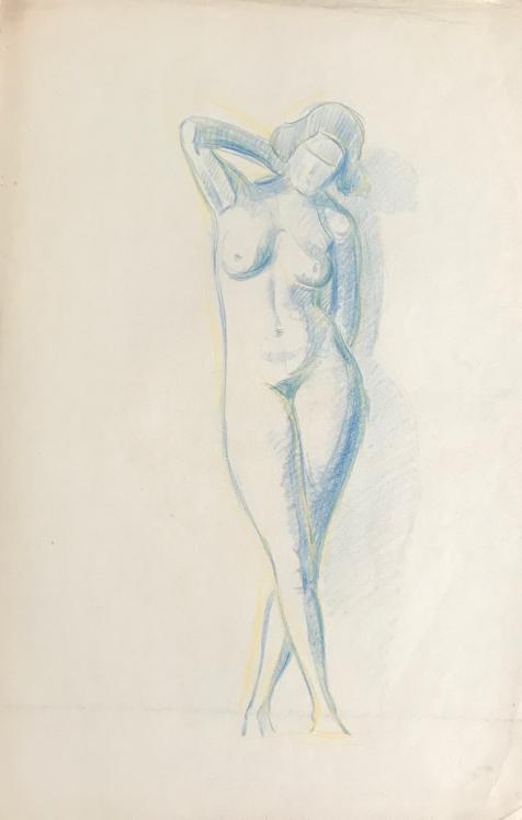 Hélène VOGT - Original drawing - Pastel - Naked 11