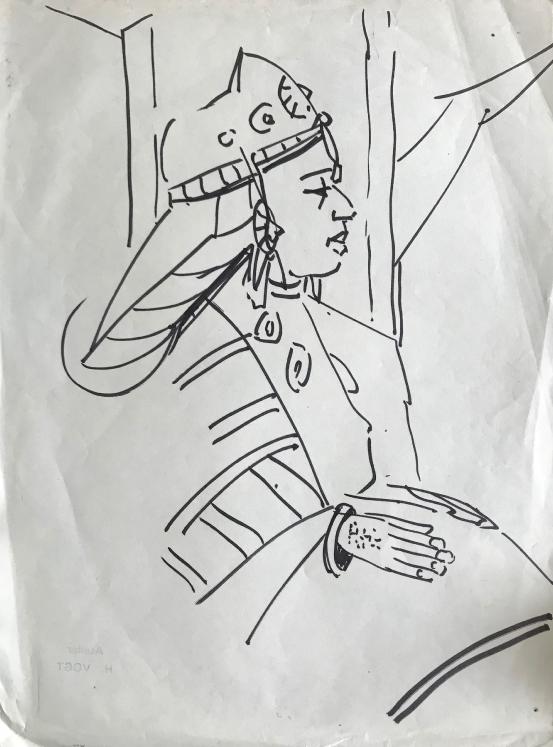 Hélène VOGT - Original drawing - Ink - Maghreb Woman 1