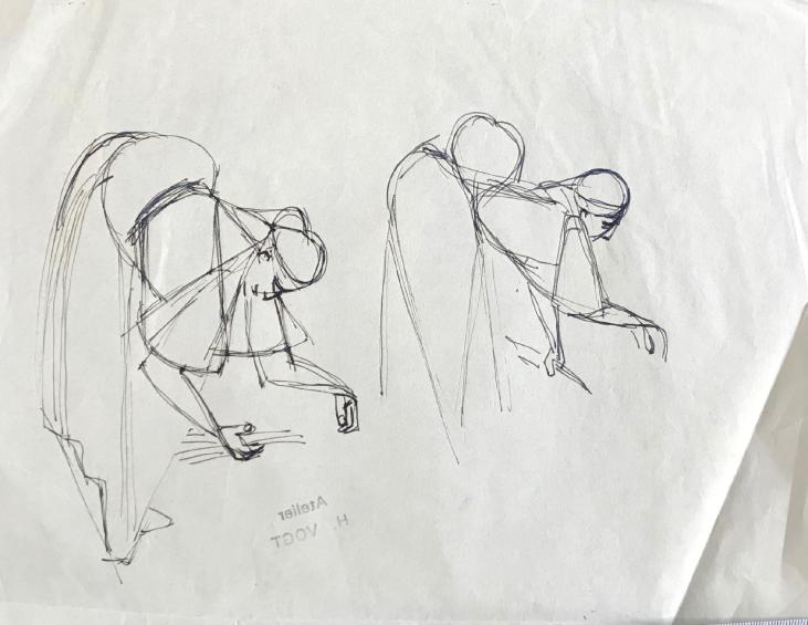 Hélène VOGT - Original drawing - Ink - Maghreb Woman 2