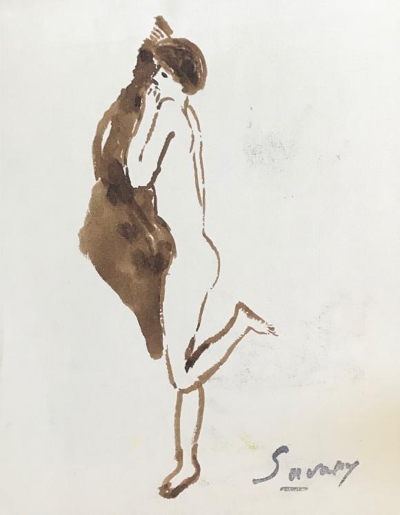 Robert SAVARY - Original painting - Ink wash - Nude 17