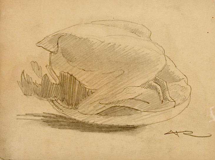 Auguste ROUBILLE - Original drawing - Pencil - The goose