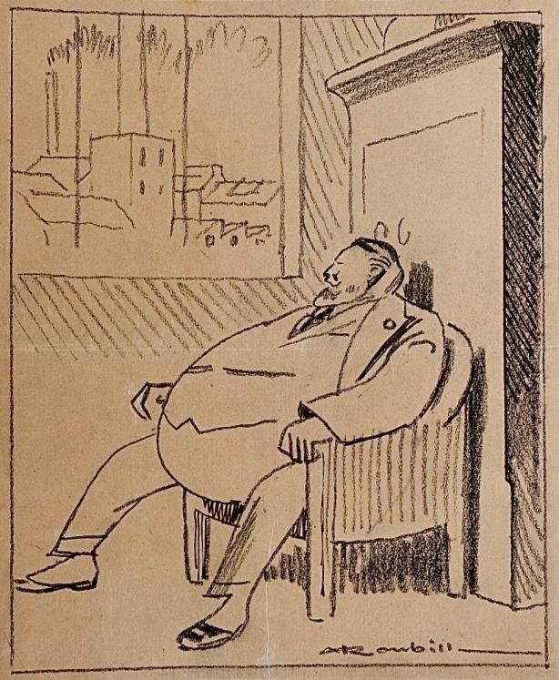 Auguste ROUBILLE - Original drawing - Ink - The big industrialist