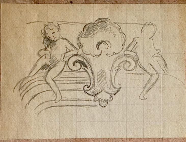 Auguste ROUBILLE - Original drawing - Pencil - Decoration project 3