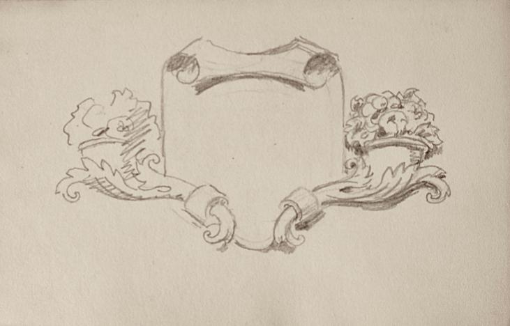 Auguste ROUBILLE - Original drawing - Pencil - Decoration project 4