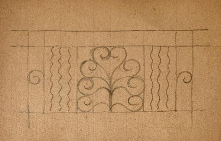Auguste ROUBILLE - Original drawing - Pencil - Decoration project 5