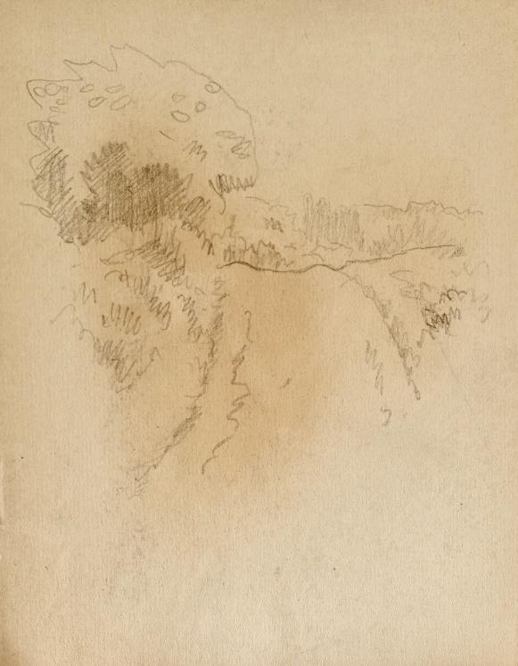 Auguste ROUBILLE - Original drawing - Pencil - Country walk