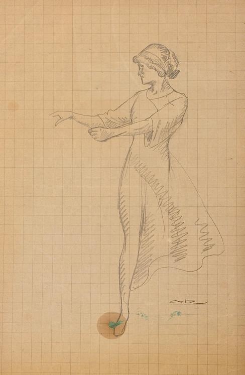 Auguste ROUBILLE - Original drawing - Pencil - Dancer 2