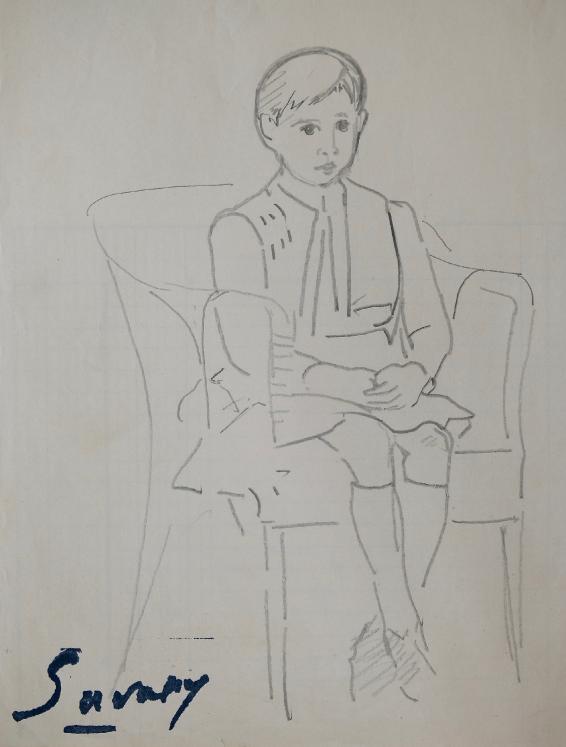 Robert SAVARY - Original drawing - Pencil - Florian, the artist's son