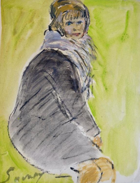 Robert SAVARY - Original painting - Gouache - Janie in Winter