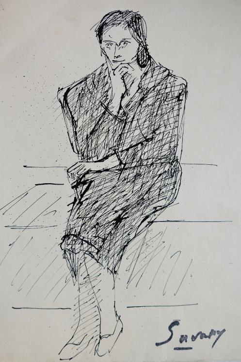 Robert SAVARY - Original drawing - Ink - Women