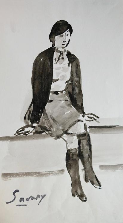 Robert SAVARY - Original painting - Ink wash - Poses
