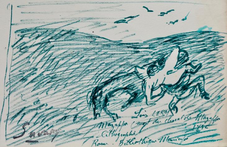 Robert SAVARY - Original drawing - Felt - Death of the horse according to Louis Leray