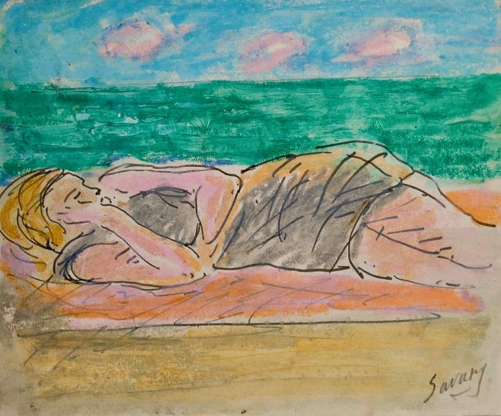 Robert SAVARY - Original drawing - Pastel - Asleep