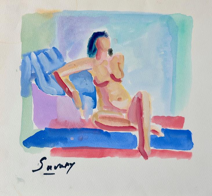 Robert SAVARY - Original painting - Gouache - Nude 52
