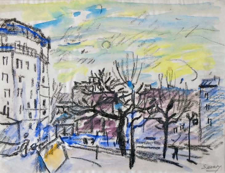 Robert SAVARY - Original drawing - Pastel and gouache - Paris