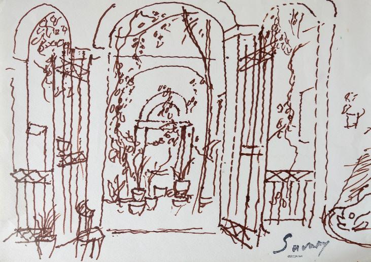 Robert SAVARY - Original drawing - Felt - Greenhouse 1