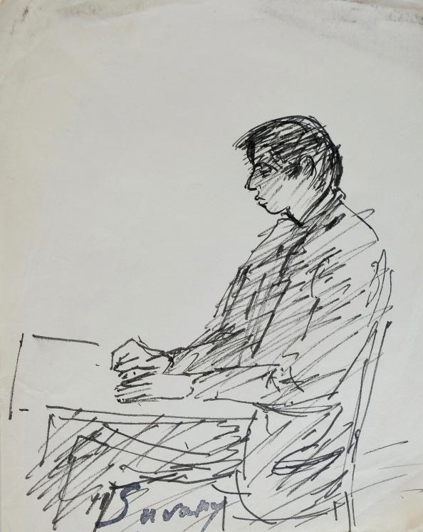 Robert SAVARY - Original drawing - Felt - The painter artist 3