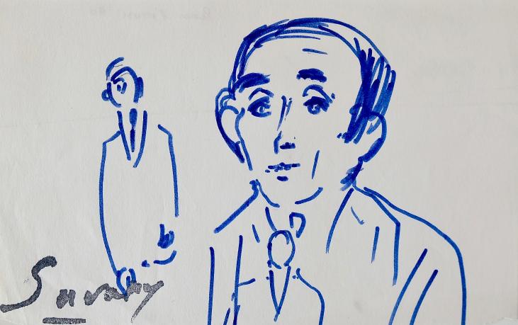 Robert SAVARY - Original drawing - Felt - Trial, the accused