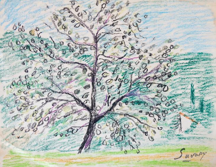 Robert SAVARY - Original drawing - Pastel - The tree 2