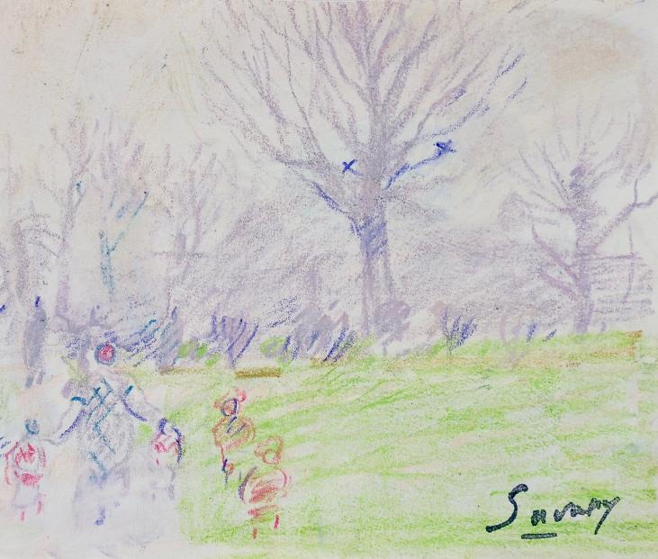 Robert SAVARY - Original drawing - Pastel - Kindergarten