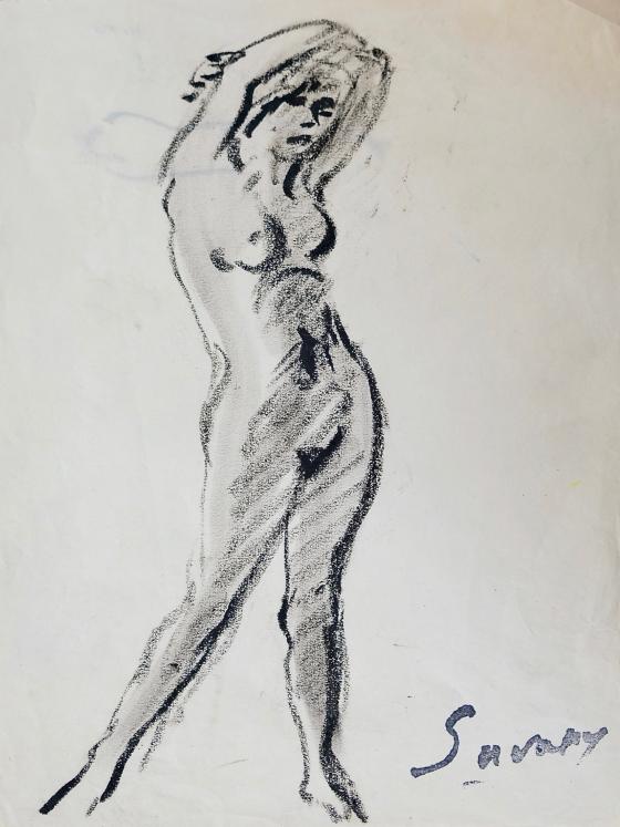 Robert SAVARY - Original drawing - Pastel - Nude 63
