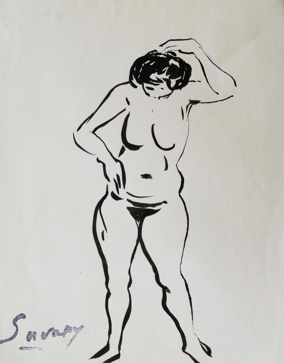 Robert SAVARY - Original drawing - Ink - Nude 64