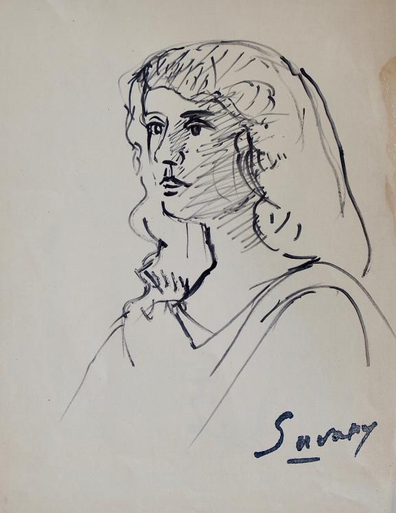 Robert SAVARY - Original drawing - Felt - Portrait 8