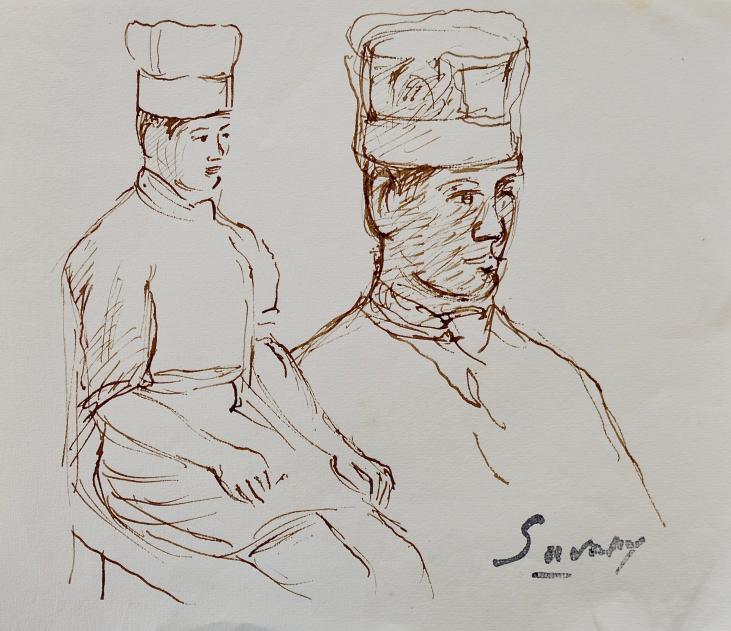 Robert SAVARY - Original drawing - Ink - The cook 5
