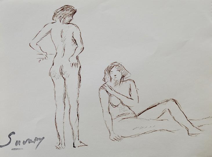 Robert SAVARY - Original drawing - Ink - Nude 67