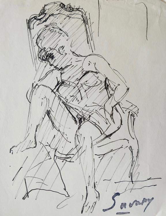 Robert SAVARY - Original drawing - Felt - Pose 2