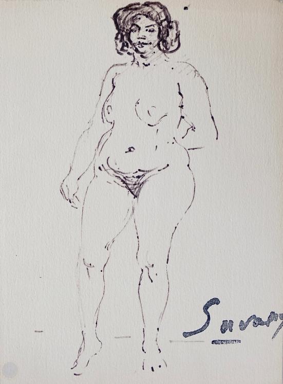 Robert SAVARY - Original drawing - Felt - Nude 71